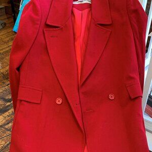 Red Mackintosh Wool Overcoat Women's Large
